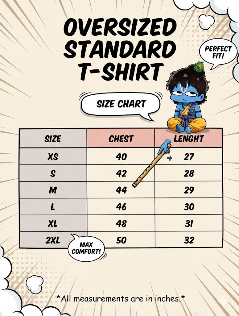 Gussa mat dila little Krishna oversize Teez